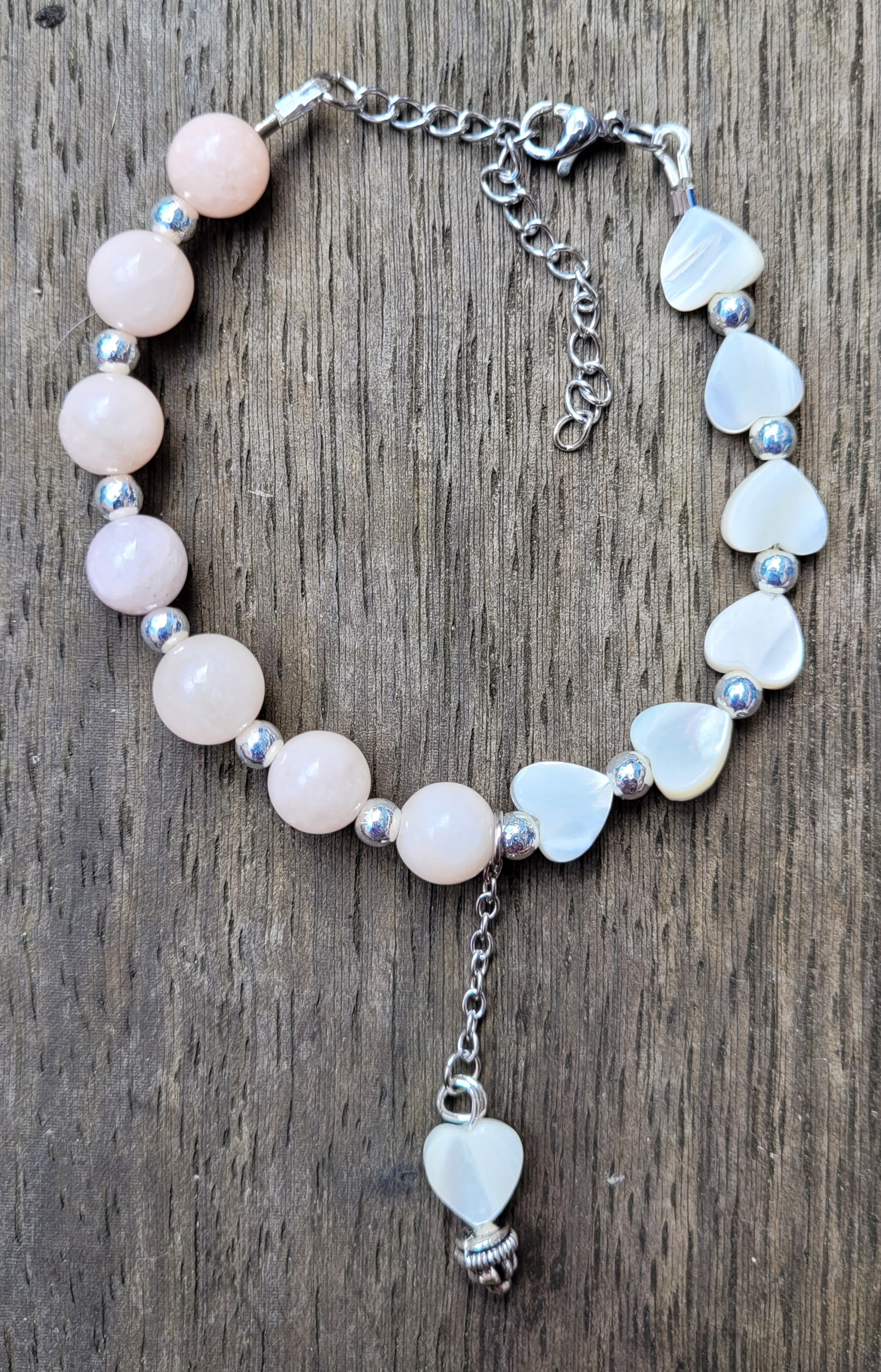 Bracelet Morganite & Nacre – Amour de soi et Douceur du cœur - Bracelets pierres naturelles - Flore Holistic
