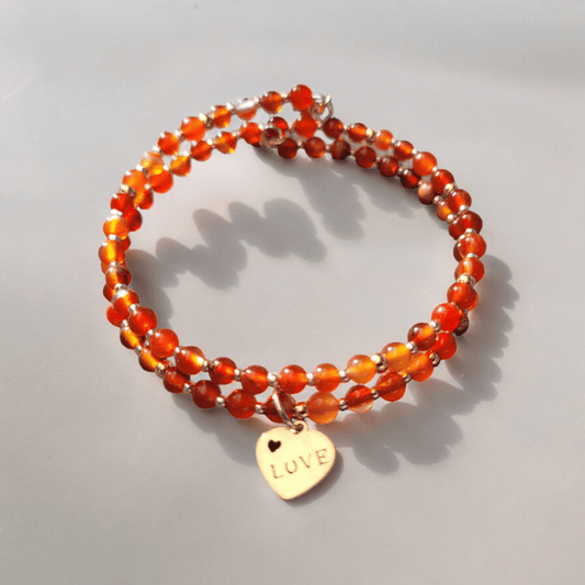 Bracelet multirangs cornaline - Bracelets pierres naturelles - Flore Holistic