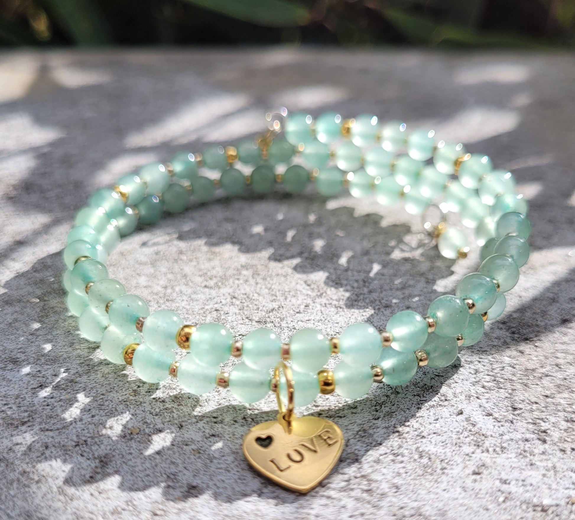 Bracelet multirangs en aventurine verte - Bracelets pierres naturelles - Flore Holistic