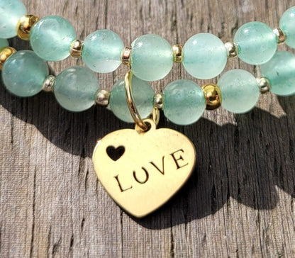 Bracelet multirangs en aventurine verte - Bracelets pierres naturelles - Flore Holistic