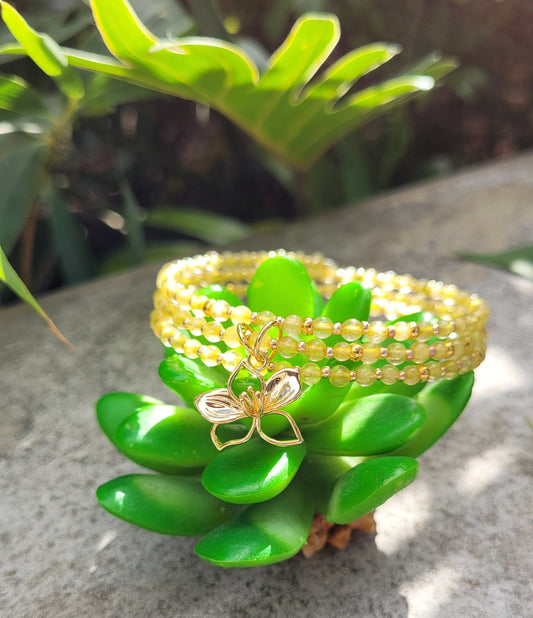 Bracelet multirangs en quartz rutile - Bracelets pierres naturelles - Flore Holistic
