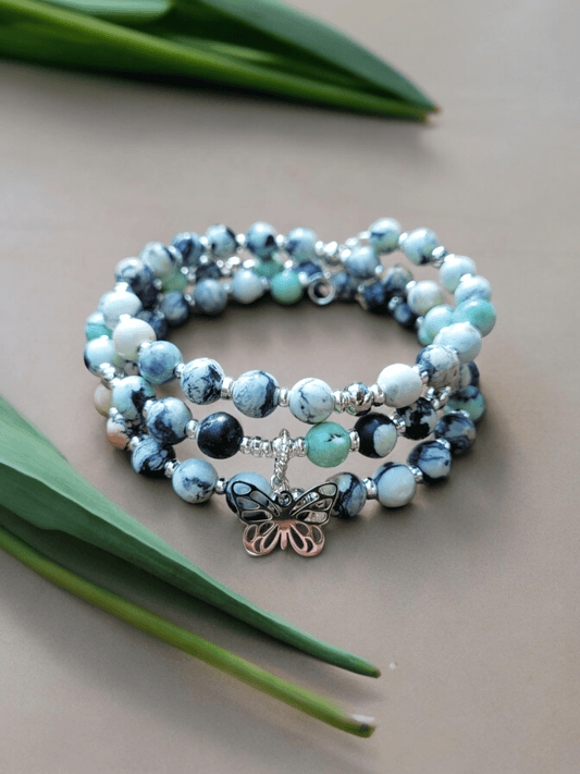 Bracelet multirangs en variscite - Flore Holistic