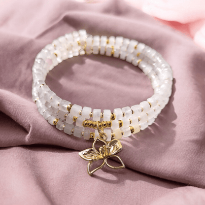 Bracelet multirangs Quartz Rose - Bracelets pierres naturelles - Flore Holistic