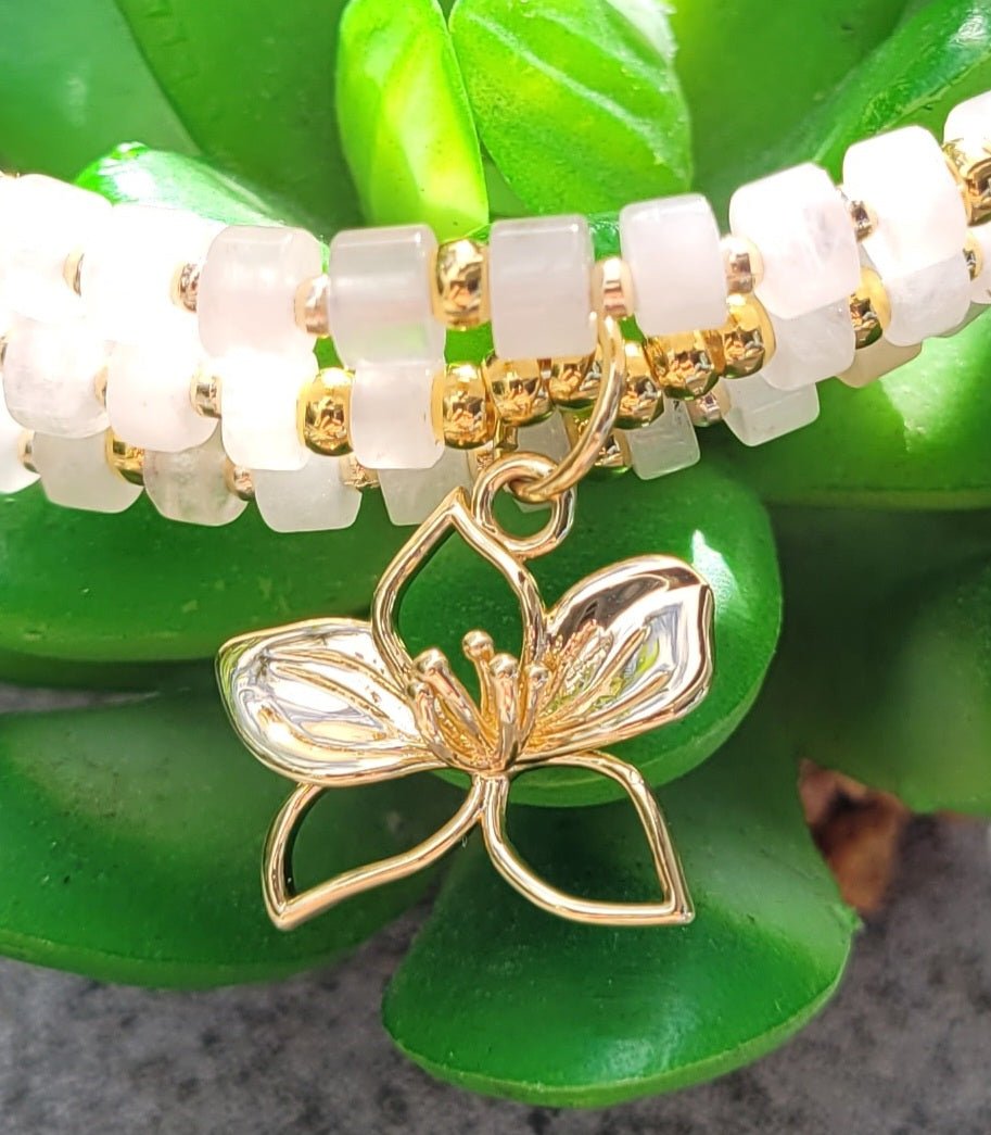 Bracelet multirangs Quartz Rose - Bracelets pierres naturelles - Flore Holistic