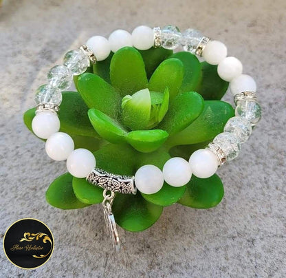 Bracelet Sélénite & Cristal de Roche – Purification et Élévation énergétique - Bracelets pierres naturelles - Flore Holistic