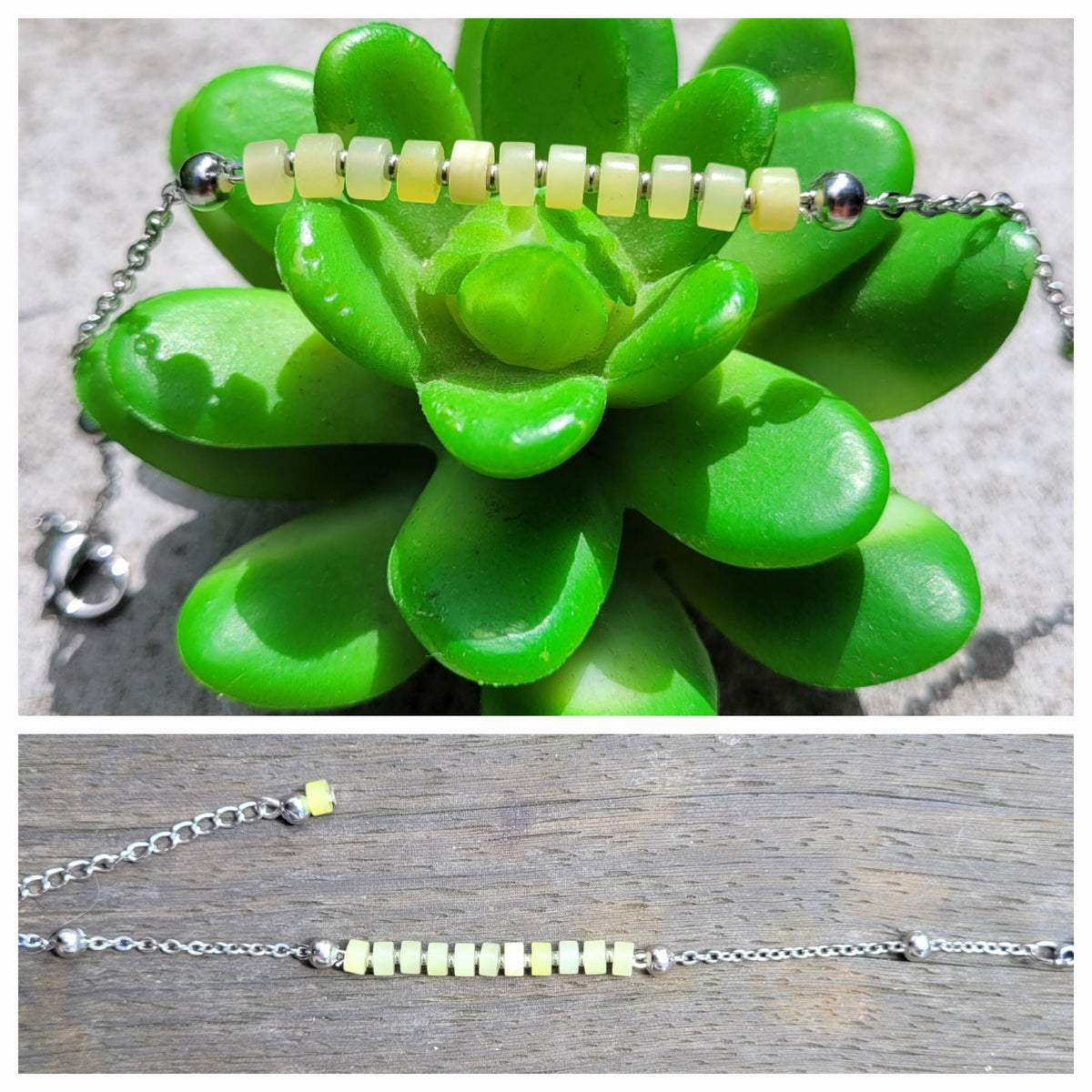 Bracelets Fins en Acier & Pierres Naturelles – Énergie et Élégance - Bracelets pierres naturelles - Flore Holistic