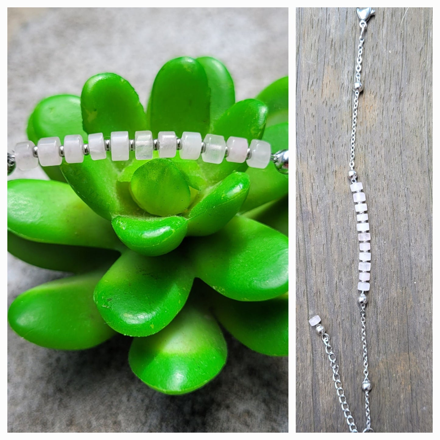 Bracelets Fins en Acier & Pierres Naturelles – Énergie et Élégance - Bracelets pierres naturelles - Flore Holistic