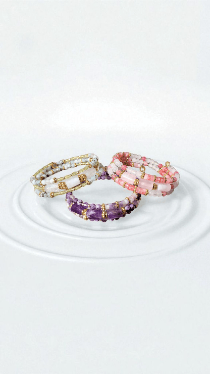 Bracelets multirangs Aura Libre – Énergie & Élégance - Flore Holistic