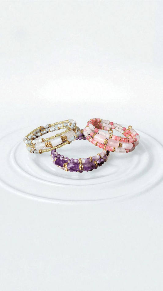 Bracelets multirangs Aura Libre – Énergie & Élégance - Flore Holistic