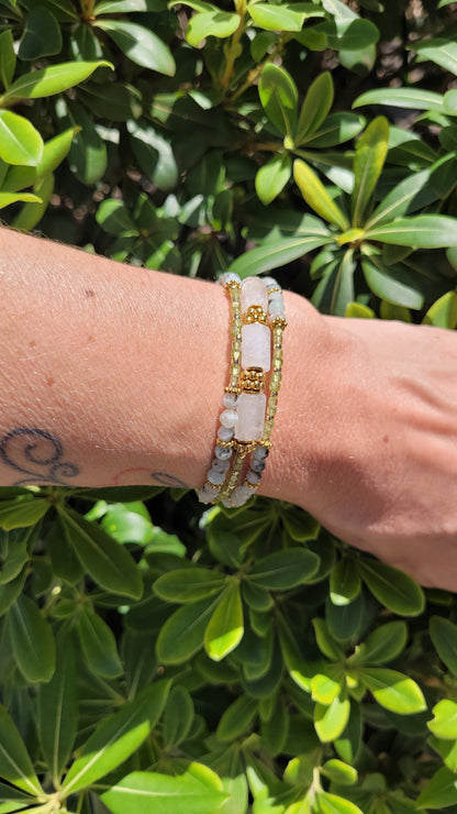 Bracelets multirangs Aura Libre – Énergie & Élégance - Flore Holistic
