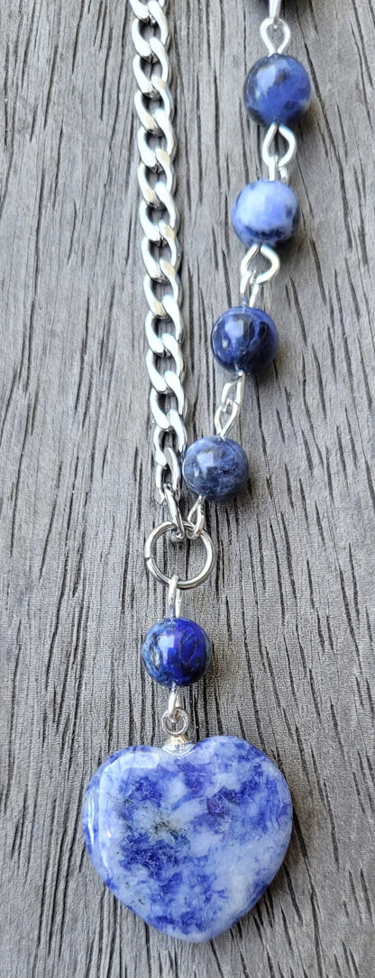 Collier Asymétrique Sodalite – Calme et Vérité intérieure - Collier pierres naturelles - Flore Holistic