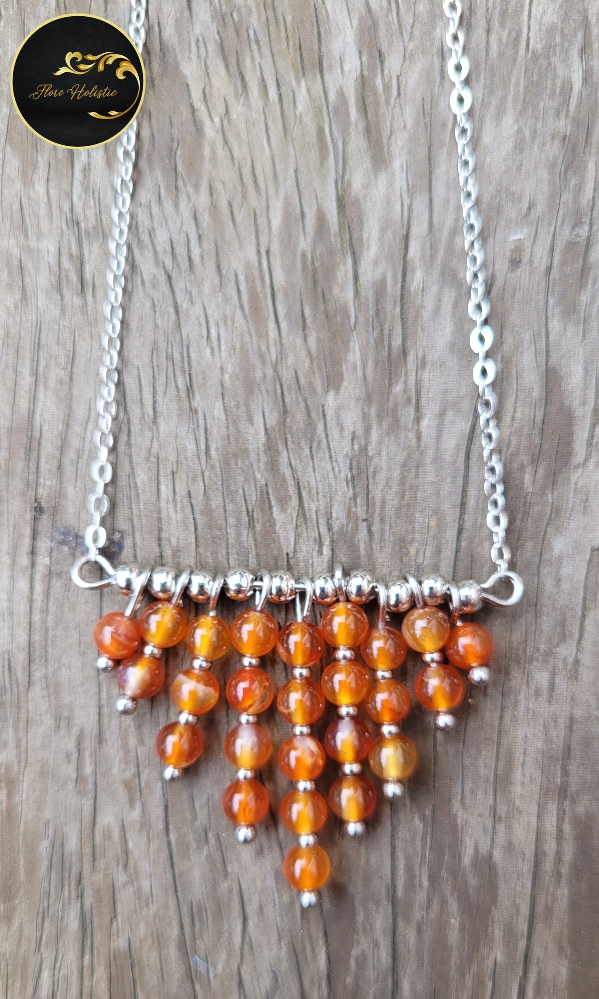 Collier Cornaline – Énergie, Confiance et Vitalité - Collier pierres naturelles - Flore Holistic