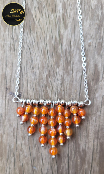 Collier Cornaline – Énergie, Confiance et Vitalité - Collier pierres naturelles - Flore Holistic
