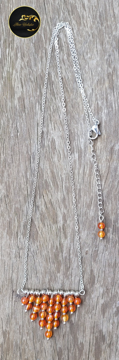 Collier Cornaline – Énergie, Confiance et Vitalité - Collier pierres naturelles - Flore Holistic