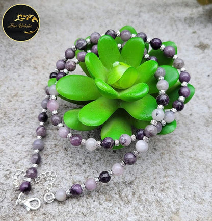 Collier en Sugilite – Équilibre émotionnel et spiritualité - Collier pierres naturelles - Flore Holistic