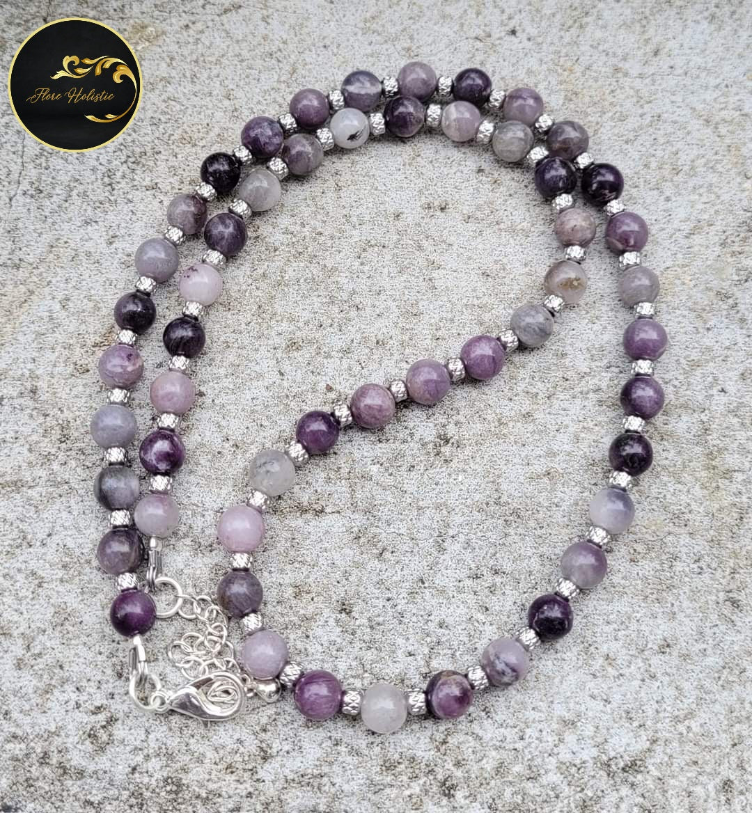 Collier en Sugilite – Équilibre émotionnel et spiritualité - Collier pierres naturelles - Flore Holistic