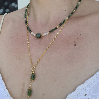 Collier Jade Néphrite – Sérénité et harmonie | Aura Libre - Collier pierres naturelles - Flore Holistic