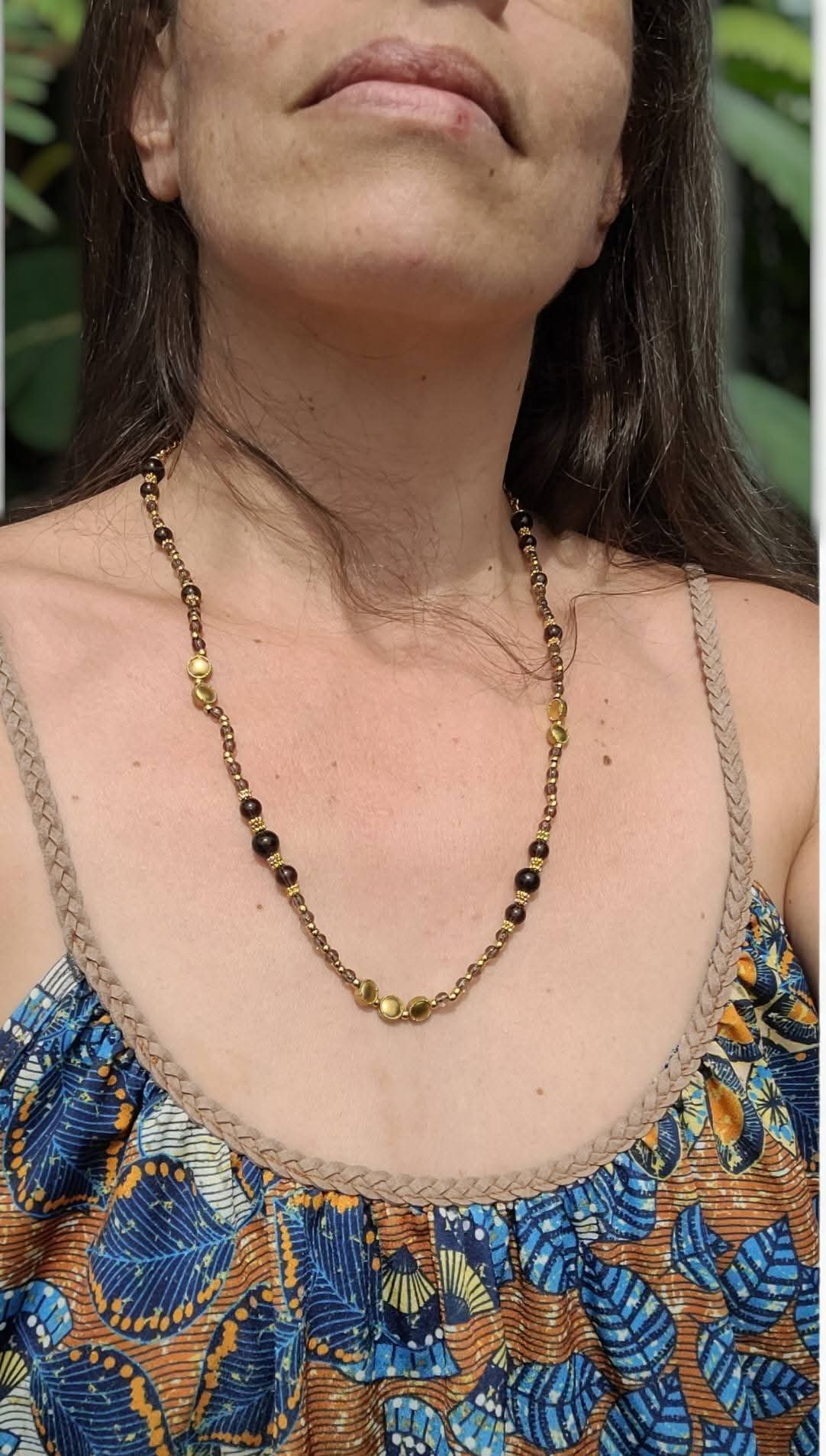 Collier Quartz Fumé – Ancrage et stabilité | Aura Libre - Collier pierres naturelles - Flore Holistic