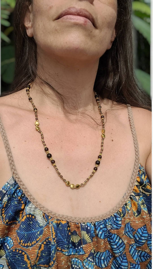 Collier Quartz Fumé – Ancrage et stabilité | Aura Libre - Collier pierres naturelles - Flore Holistic