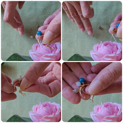 Créoles 3 charms 8mm en acier inoxydable - Flore Holistic