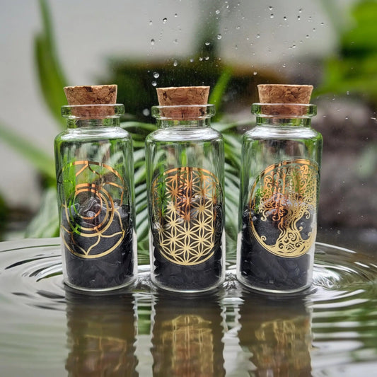 Fiole avec pierres naturelles - Fiole bien - être pierres naturelles - Flore Holistic