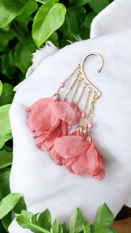 Manchette d’oreille Fleur & Pierre Naturelle – Acier inoxydable - Manchette d'oreilles - Flore Holistic