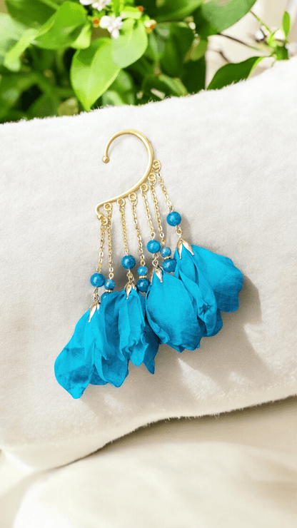 Manchette d’oreille Fleur & Pierre Naturelle – Acier inoxydable - Manchette d'oreilles - Flore Holistic
