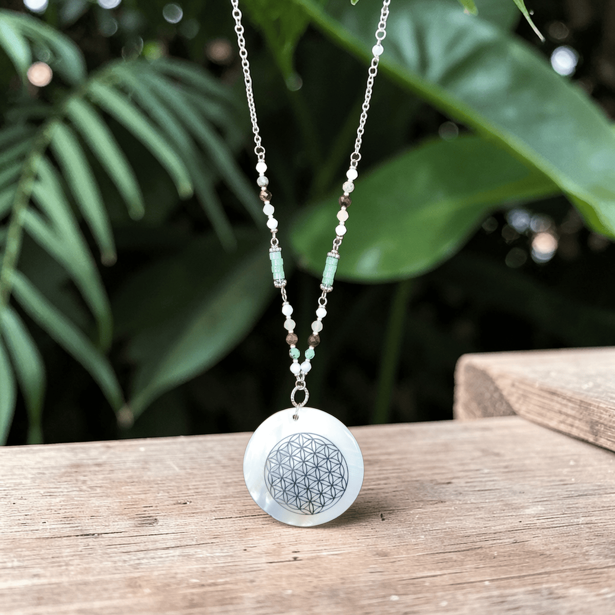 Parure en pierres naturelles – Aventurine, Turquoise africaine - Collier pierres naturelles - Flore Holistic