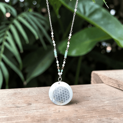 Parure en pierres naturelles – Aventurine, Turquoise africaine - Collier pierres naturelles - Flore Holistic