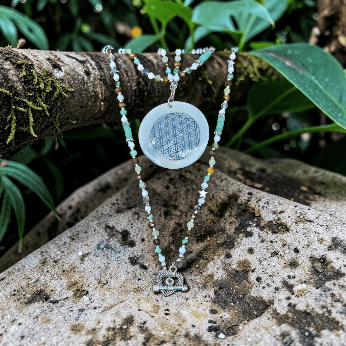 Parure en pierres naturelles – Aventurine, Turquoise africaine - Collier pierres naturelles - Flore Holistic