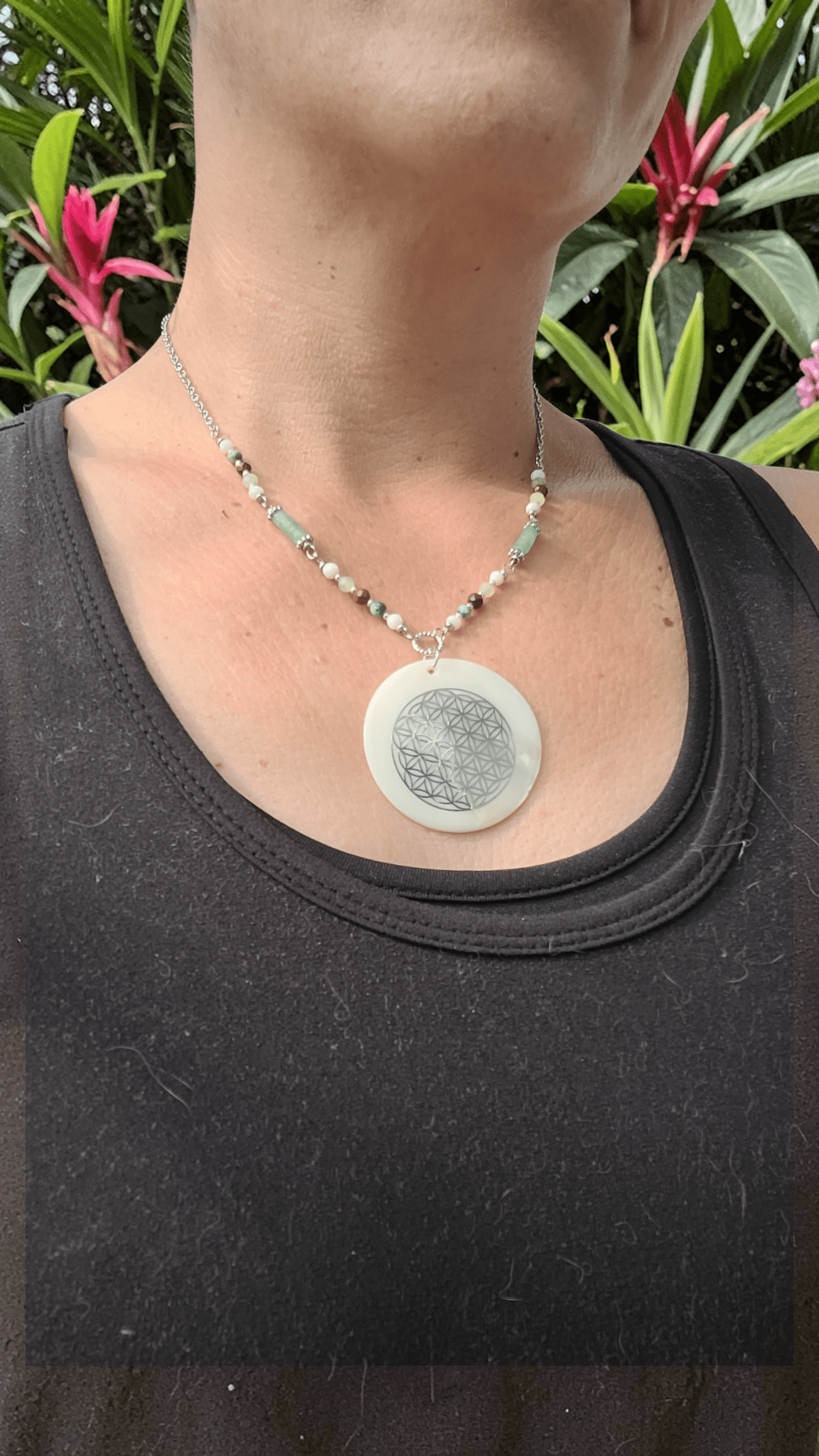 Parure en pierres naturelles – Aventurine, Turquoise africaine - Collier pierres naturelles - Flore Holistic