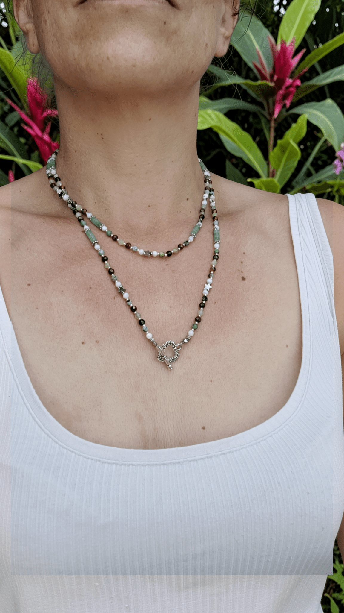 Parure en pierres naturelles – Aventurine, Turquoise africaine - Collier pierres naturelles - Flore Holistic