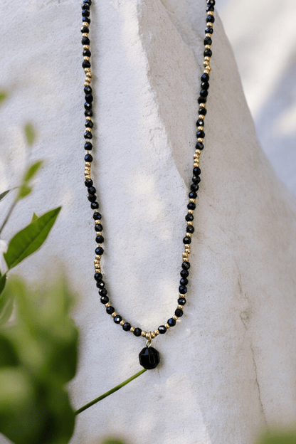 Ras du cou en spinelle noire - Flore Holistic