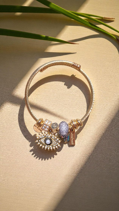 Bracelet Charms – Acier inoxydable doré & perles décoratives