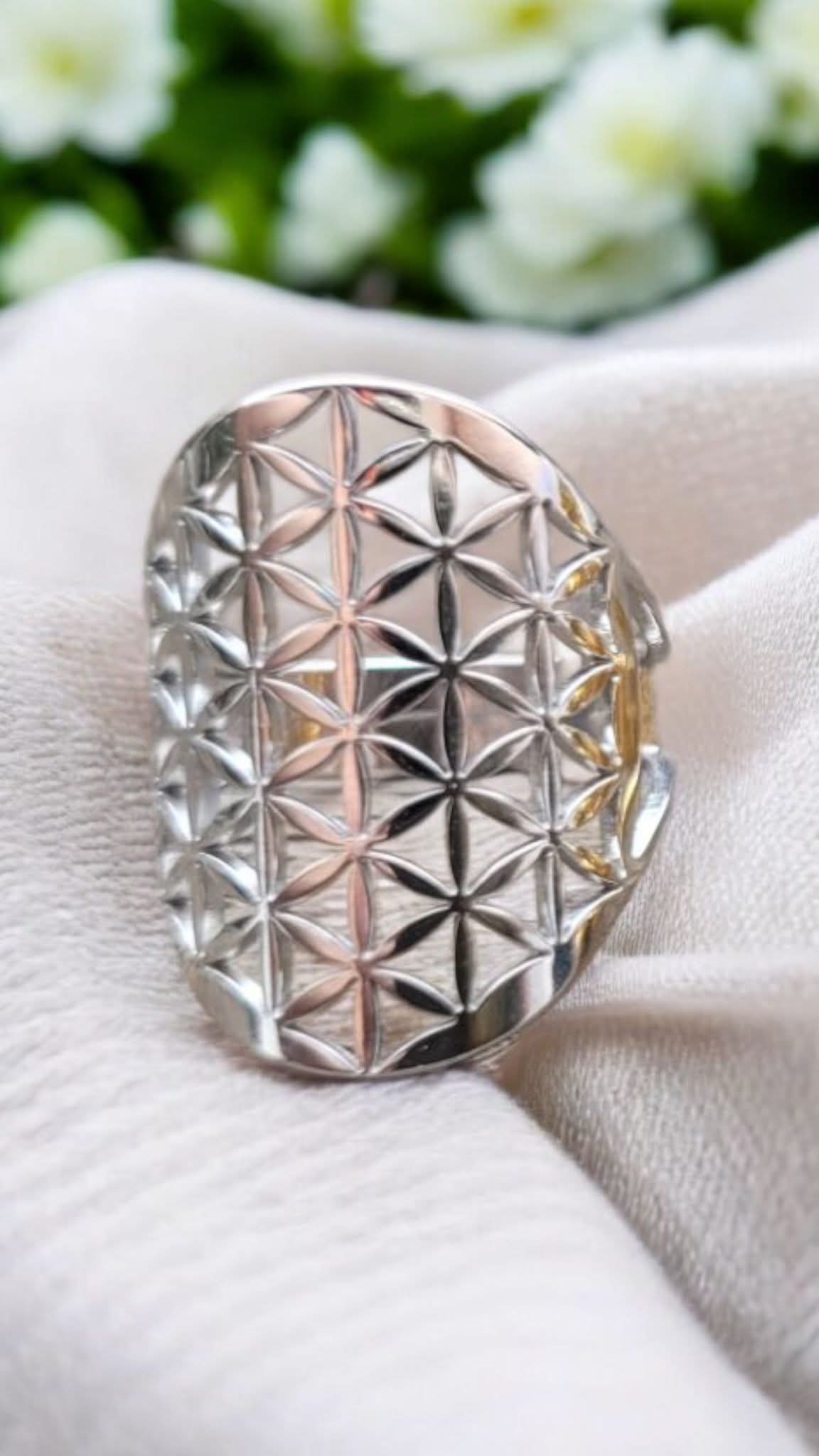 ✨ Bague Fleur de Vie en acier inoxydable – 2 modèles