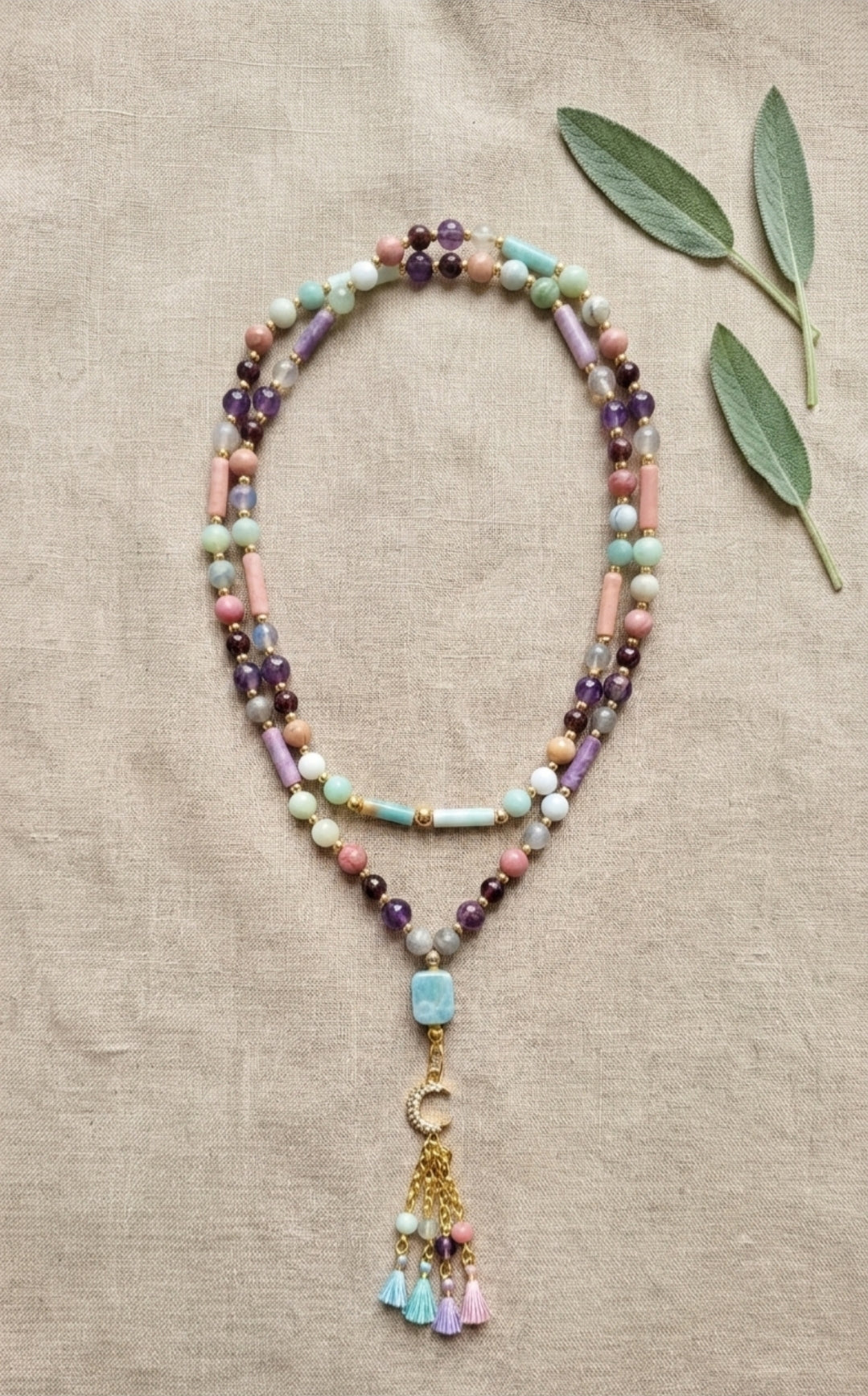 Sautoir Libération Émotionnelle – Collier rituel en pierres naturelles