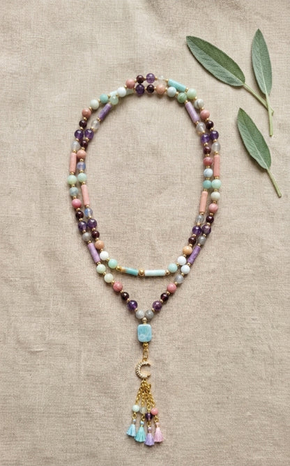 Sautoir Libération Émotionnelle – Collier rituel en pierres naturelles