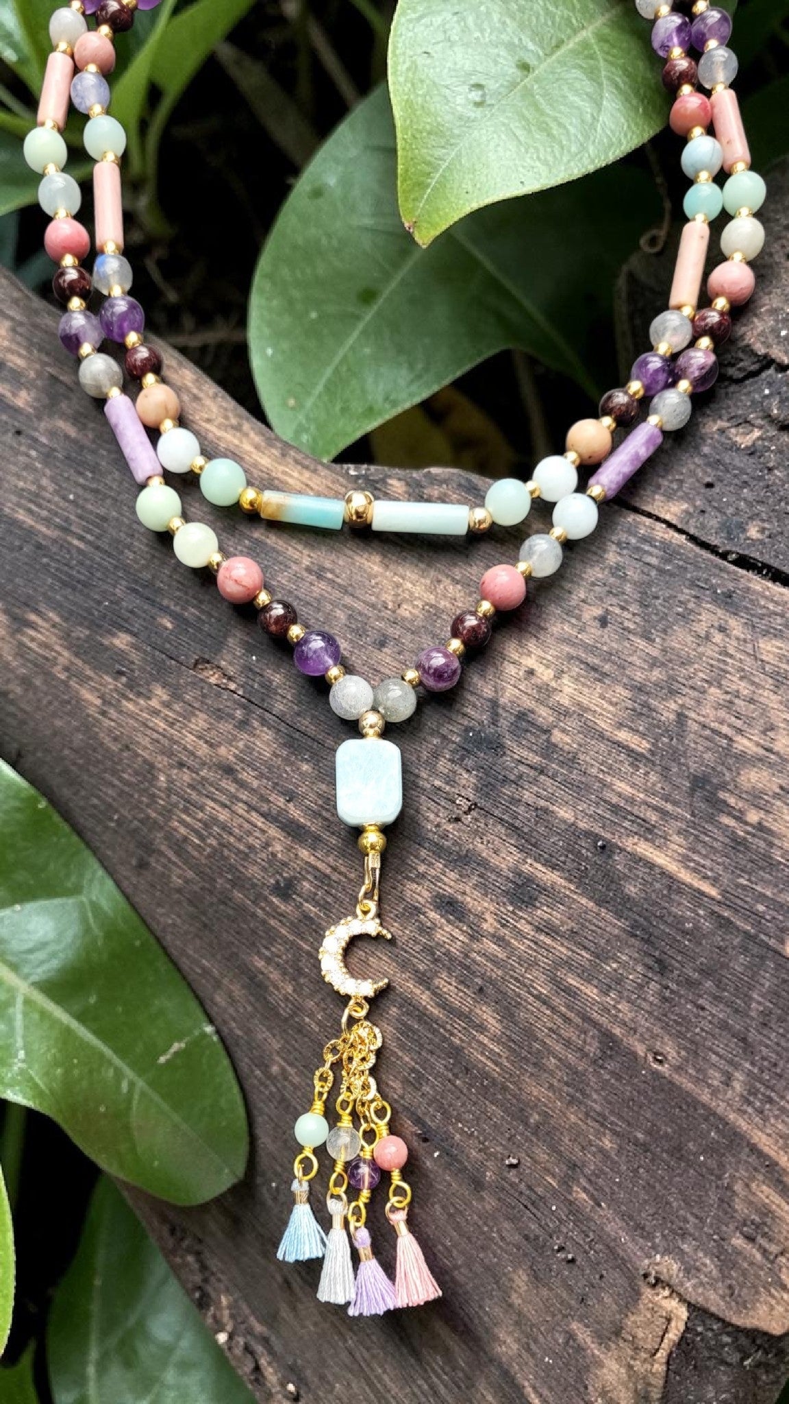 Sautoir Libération Émotionnelle – Collier rituel en pierres naturelles