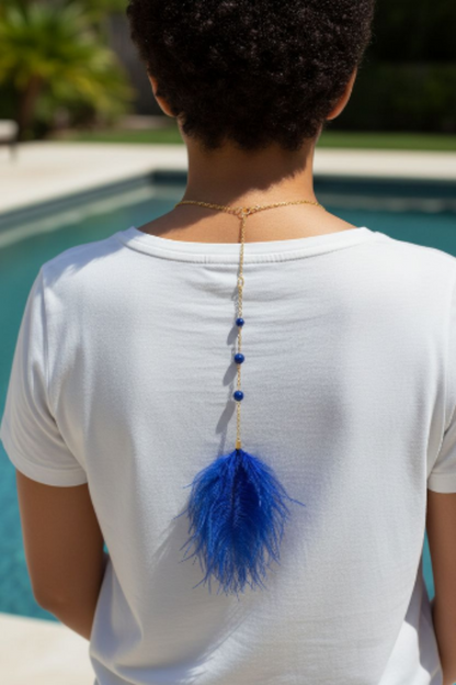 Sautoir de dos en lapis-lazuli