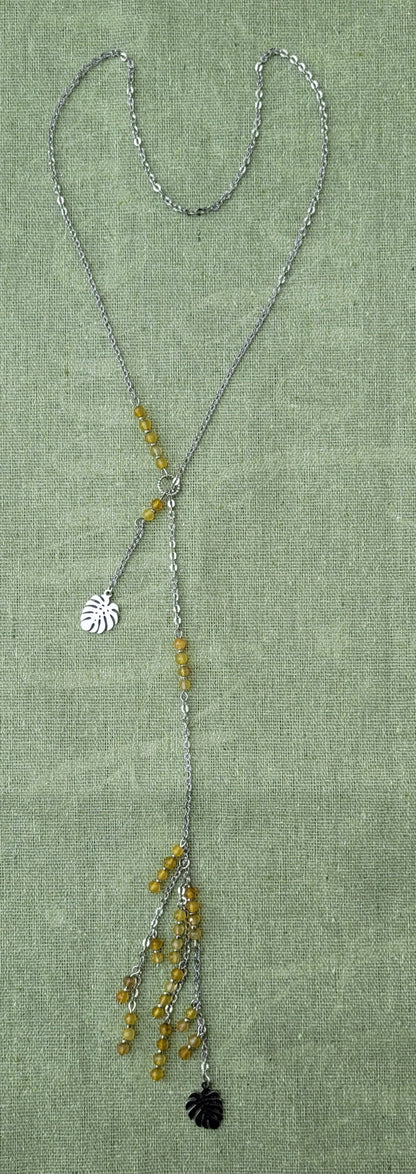 Sautoir cascade en agate jaune - Flore Holistic
