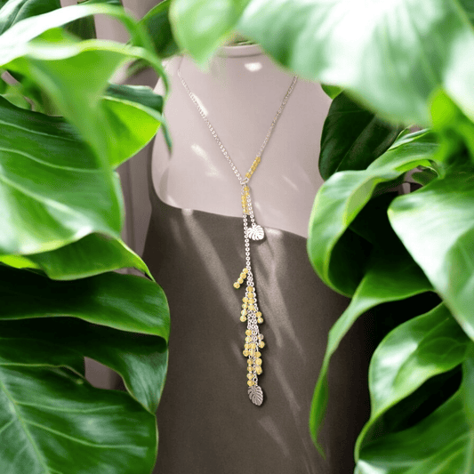 Sautoir cascade en agate jaune - Flore Holistic