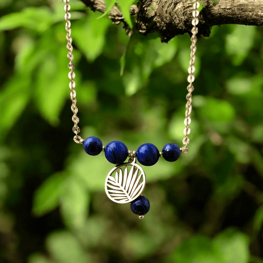 Sautoir de dos en lapis - lazuli - Flore Holistic