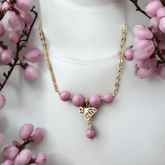 Sautoir de dos en rhodonite - Flore Holistic